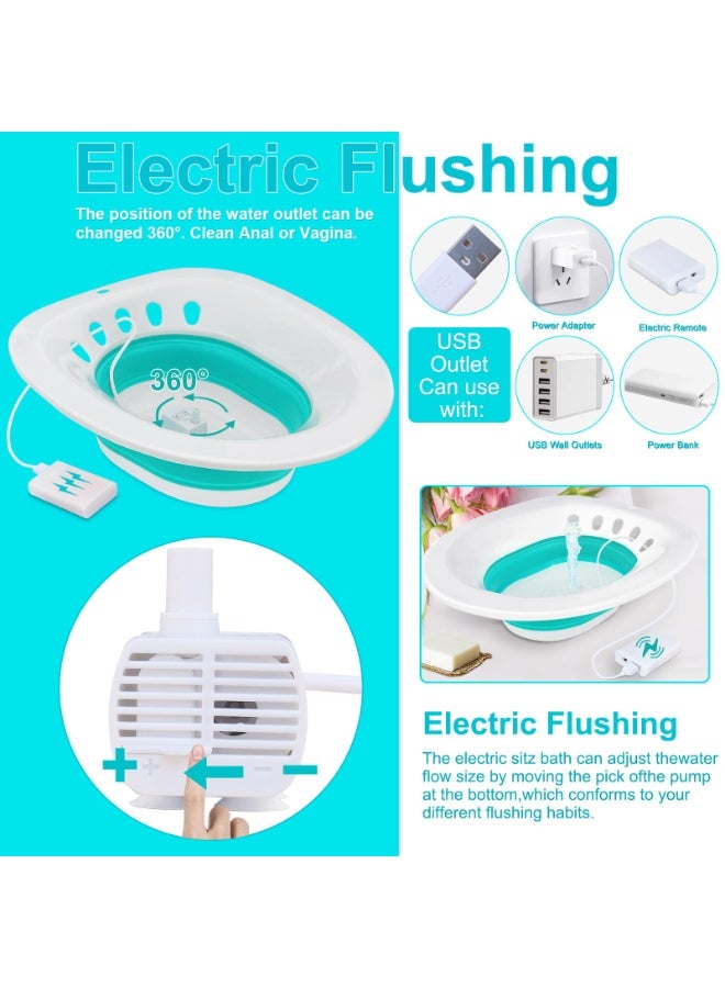 Electric Sitz Bath, Sitz Bath for Hemorrhoids, Sitz Bath for Toilet Seat, Sitz Bath for Postpartum Care, Sits Bath Kit for Women, Automatic Flushing, Foldable, Fits Universal Toilet - Image 4