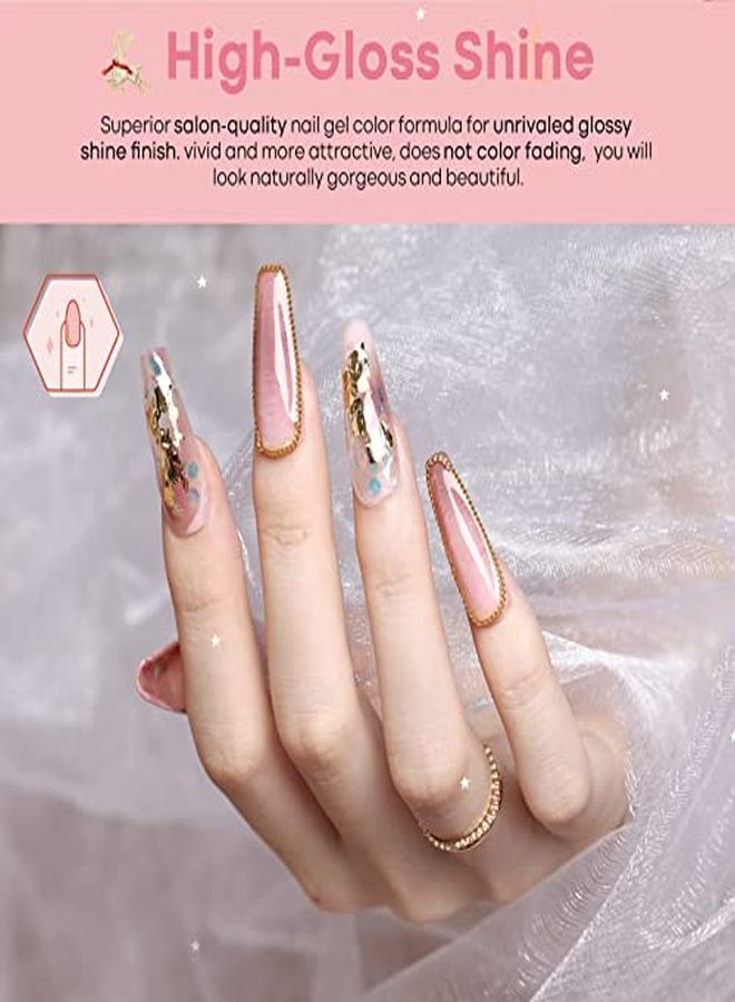 modelones Gel Nail Polish Set- 6 Nude Pink White Pastel Colors Gel Polish Set All Seasons Soak Off Led Gel Nail Starter Kit Popular Nail Art Gel Polish Diy Home Salon Manicure Valentine'S Day Gift Set - Image 5