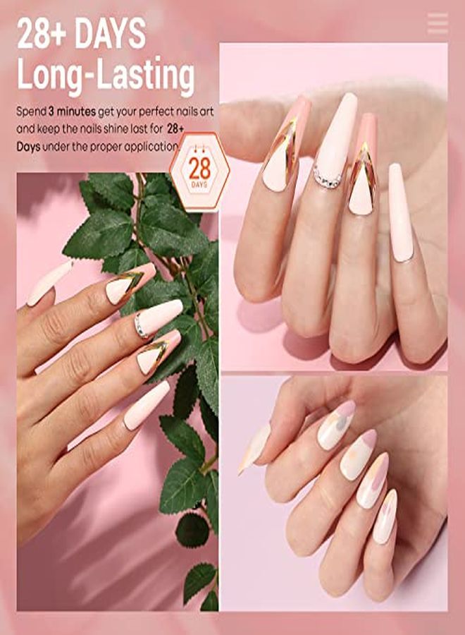 modelones Gel Nail Polish Set- 6 Nude Pink White Pastel Colors Gel Polish Set All Seasons Soak Off Led Gel Nail Starter Kit Popular Nail Art Gel Polish Diy Home Salon Manicure Valentine'S Day Gift Set - Image 4