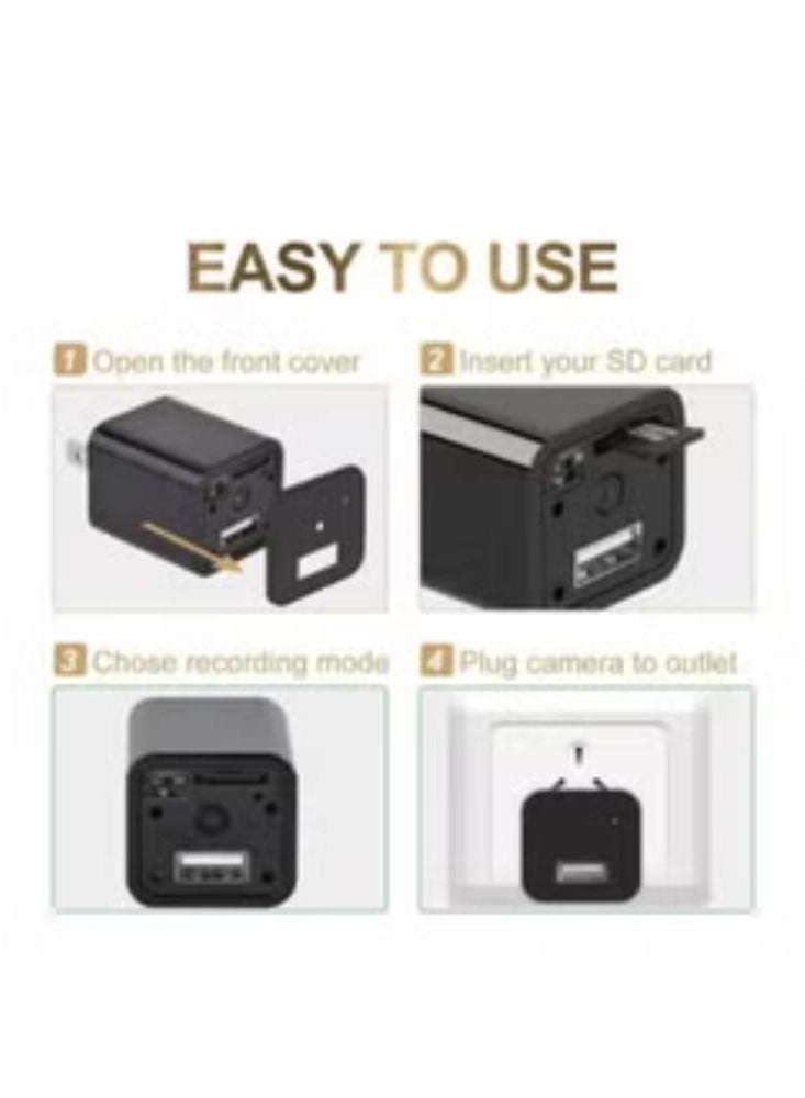 Mini Charger Hidden Camera HD 1080P Motion Detection USB Wall Charger Camera Plug Camera Loop Recording Nanny Cam Home Security Camera Housekeeper - Image 2
