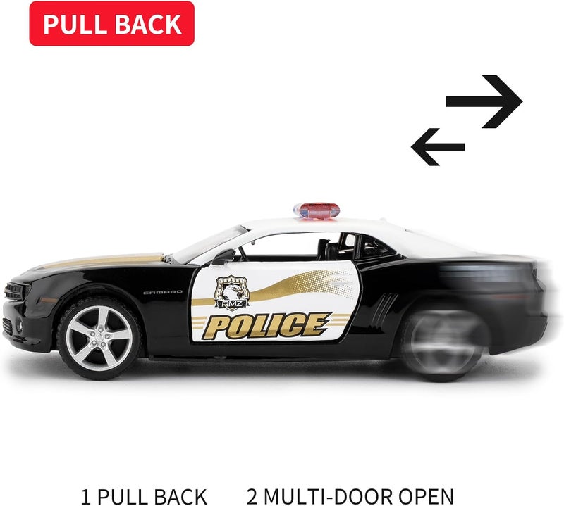BDTCTK Easy clean surface 1/36 Scale Comaro Police Car Model, Zinc Alloy Die-Cast Pull Back Vehicles Kid Toys for Boy Girl Gift Modern look - Image 3