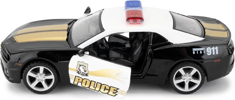 BDTCTK Easy clean surface 1/36 Scale Comaro Police Car Model, Zinc Alloy Die-Cast Pull Back Vehicles Kid Toys for Boy Girl Gift Modern look - Image 5