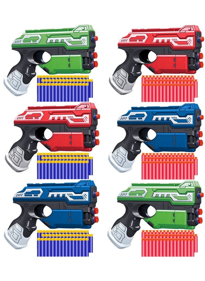 POKONBOY - 6 Pack Blaster Toys Guns For Boys Fit For Nerf Bullets Toy Guns With 160 Pcs Refill Foam Darts For Boys Girls Hand Gun Toys For 6+ Year Old Kids Party Favors Birthday - Image 1