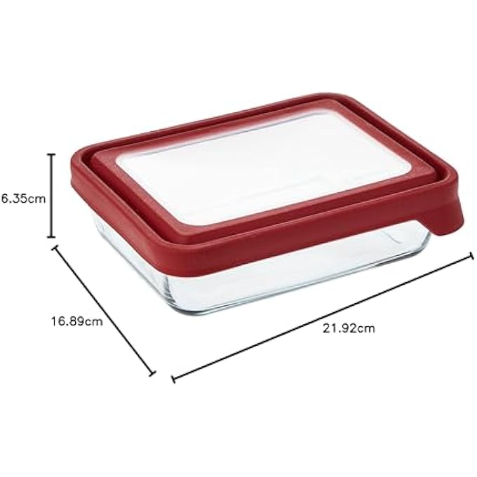 ريحني 91849 طبق مستطيل متوسط الختم مع غطاء أحمر - Image 5