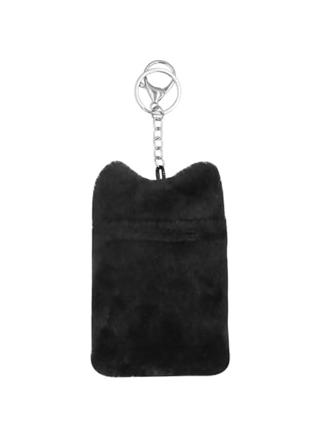 Generic Plush Card Holder Fluffy Photocard Holder Bus Card Sleeve ID Bank Credit Card Holder Protector Stationery,Black - Image 4