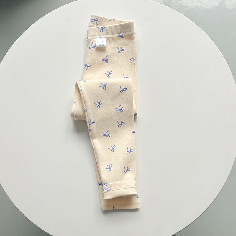W Autumn/Winter Class A Cotton Children'S Leggings, Medium And Large Children'S Girls' Brushed Thermal Leggings, Baby Girls' High-Elastic Pants - Image 1