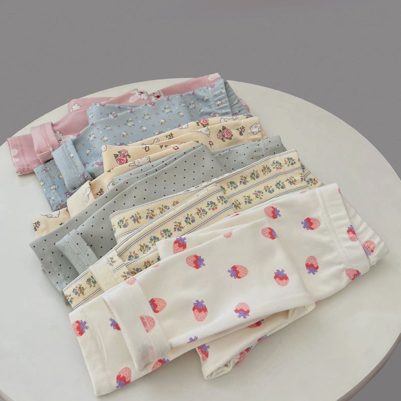 W Autumn/Winter Class A Cotton Children'S Leggings, Medium And Large Children'S Girls' Brushed Thermal Leggings, Baby Girls' High-Elastic Pants - Image 2
