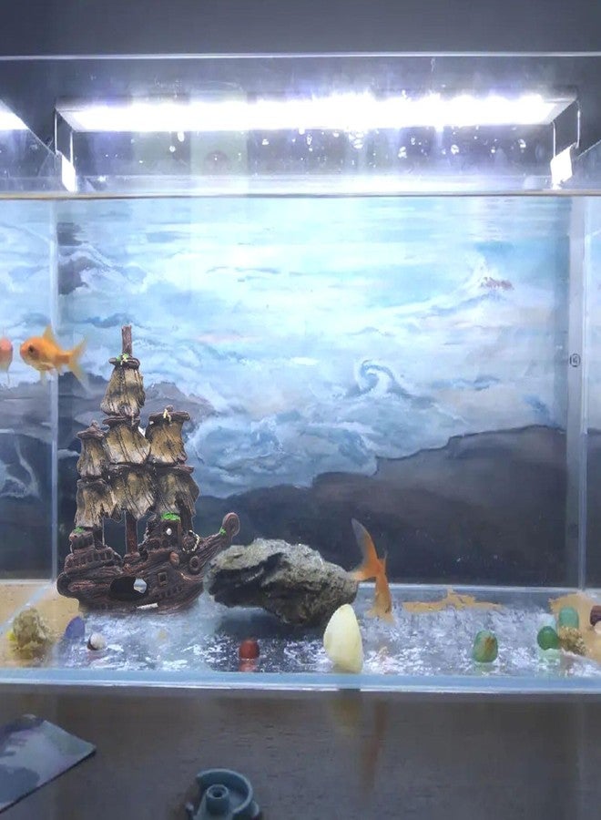 Saim Aquarium Shipwreck Decorations Fish Tank Ornaments, Fish Tank Lifelike Ship Decor, Resin Pirate Ship Decor, Sunken Ship Tabletop Ornaments Fish Shrimp Cave Hide - Image 5