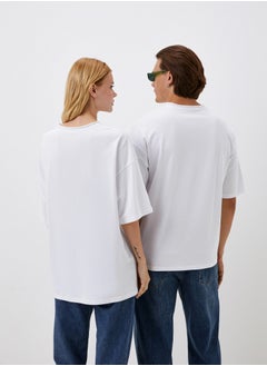 Artograph Unisex oversize premium cotton white T-shirt with artist unique painting Fishermen's morning  - Image 3
