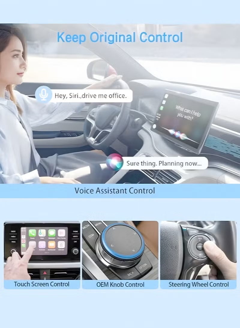 محول لاسلكي صغير الحجم لنظامي CarPlay و Android Auto - جهاز توصيل وتشغيل متعدد الوظائف (2 في 1) لهواتف iPhone و Android، اتصال تلقائي، بدون تأخير، منفذ USB-C لأنظمة iOS 10+ و Android 11+. - Image 4