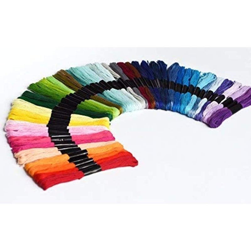 Diy Crafts 13180 Per Pack Cross Stitch Threads Friendship Bracelets Floss Crafts Floss Skeins Per Pack Set of Embroidery Pack of 15 Extra White - Image 4