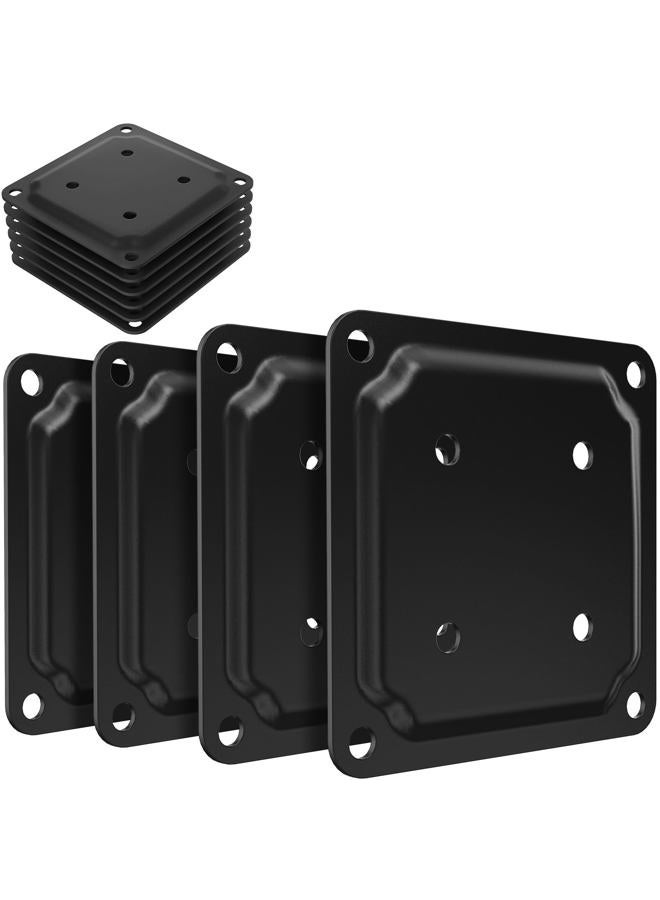 ForoGore 4" x 4" Wood Post Plate Connector, Powder-Coated Decking Post Base, Wood Fence Post Anchor Base, Deck Porch Railing Support Base(8 Pack) - Image 1