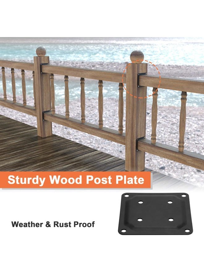 ForoGore 4" x 4" Wood Post Plate Connector, Powder-Coated Decking Post Base, Wood Fence Post Anchor Base, Deck Porch Railing Support Base(8 Pack) - Image 3