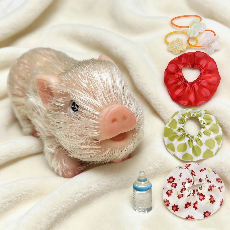 OtardDolls 5 Inch Reborn Piggy Dolls Lifelike Full Silicone Soft Mini Pig Dolls Mini Realistic Newborn Soft Stylish Cute Realistic Animals Pig Toy for Kids - Image 3