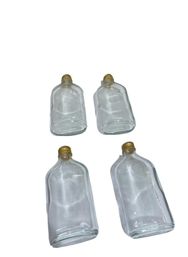 Glass juice cans, 4 pieces, golden lid, 250 ml - Image 2