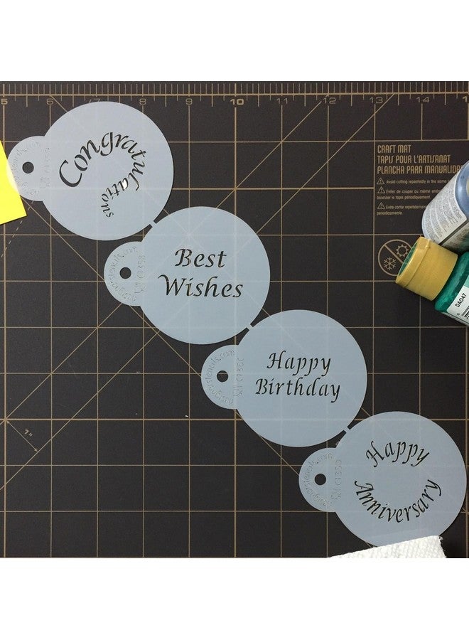 Designer Stencils C135 Special Occasions Candy and Cookie Stencils (Congratulations, Best Wishes, Happy Birthday and Anniversary), Beige/semi-transparent - Image 4