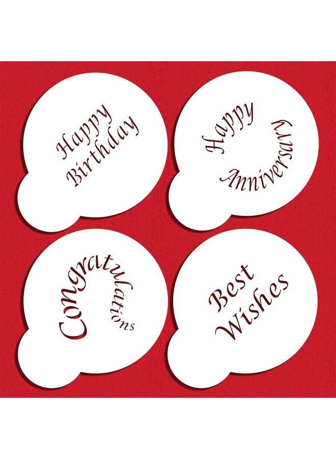 Designer Stencils C135 Special Occasions Candy and Cookie Stencils (Congratulations, Best Wishes, Happy Birthday and Anniversary), Beige/semi-transparent - Image 2