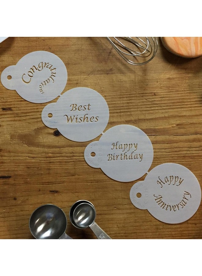 Designer Stencils C135 Special Occasions Candy and Cookie Stencils (Congratulations, Best Wishes, Happy Birthday and Anniversary), Beige/semi-transparent - Image 3