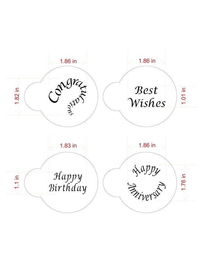 Designer Stencils C135 Special Occasions Candy and Cookie Stencils (Congratulations, Best Wishes, Happy Birthday and Anniversary), Beige/semi-transparent - Image 5