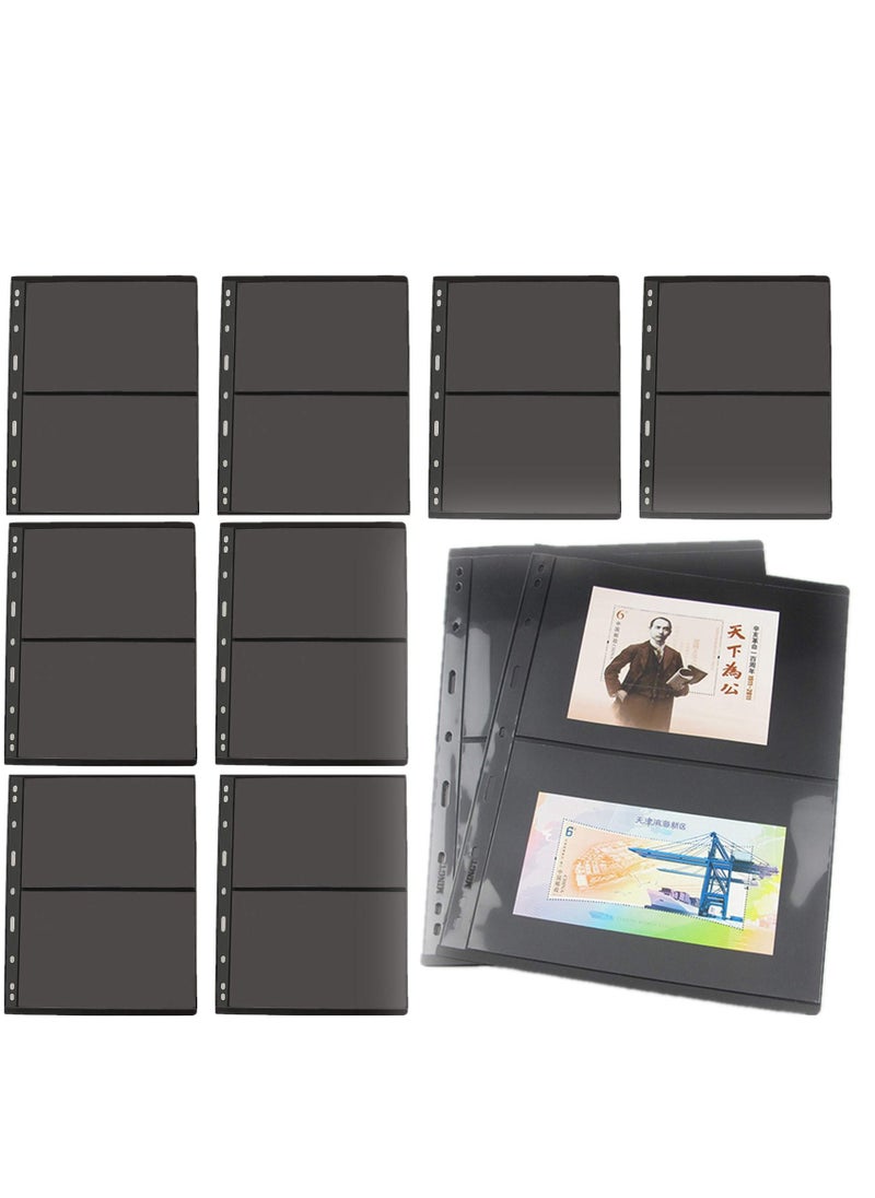 SYOSI - Stamp Pages for Stamp Album Binder, 10 Sheet (20 Page) 2 Rows Pages for Stamp Collectors, Professional Pack (2 Rows) Banknote Collection Book Coin Book, Coin Collection Book, Stamp Book Paper Pages - Image 1