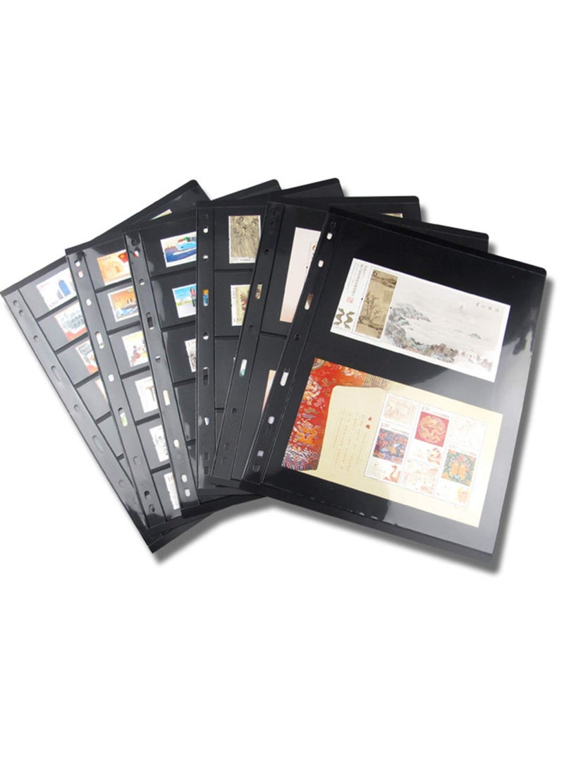 SYOSI - Stamp Pages for Stamp Album Binder, 10 Sheet (20 Page) 2 Rows Pages for Stamp Collectors, Professional Pack (2 Rows) Banknote Collection Book Coin Book, Coin Collection Book, Stamp Book Paper Pages - Image 1