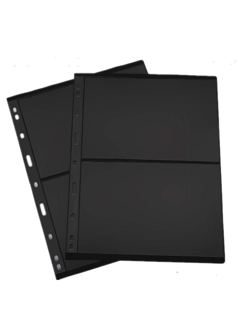 SYOSI - Stamp Pages for Stamp Album Binder, 10 Sheet (20 Page) 2 Rows Pages for Stamp Collectors, Professional Pack (2 Rows) Banknote Collection Book Coin Book, Coin Collection Book, Stamp Book Paper Pages - Image 1