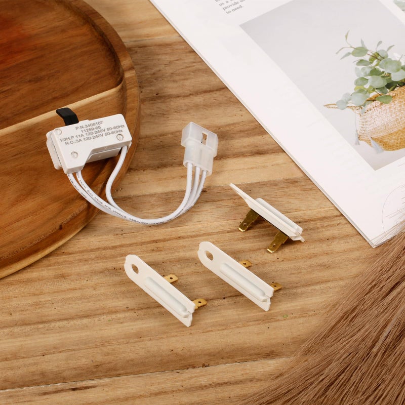 XIHIRCD 3406107 Dryer Door Switch Replacement Part Compatible with to Replace 3406109 3405100 3405101 3406100 3406101, with 3pcs 3392519 Dryer Thermal Fuses for - Image 3