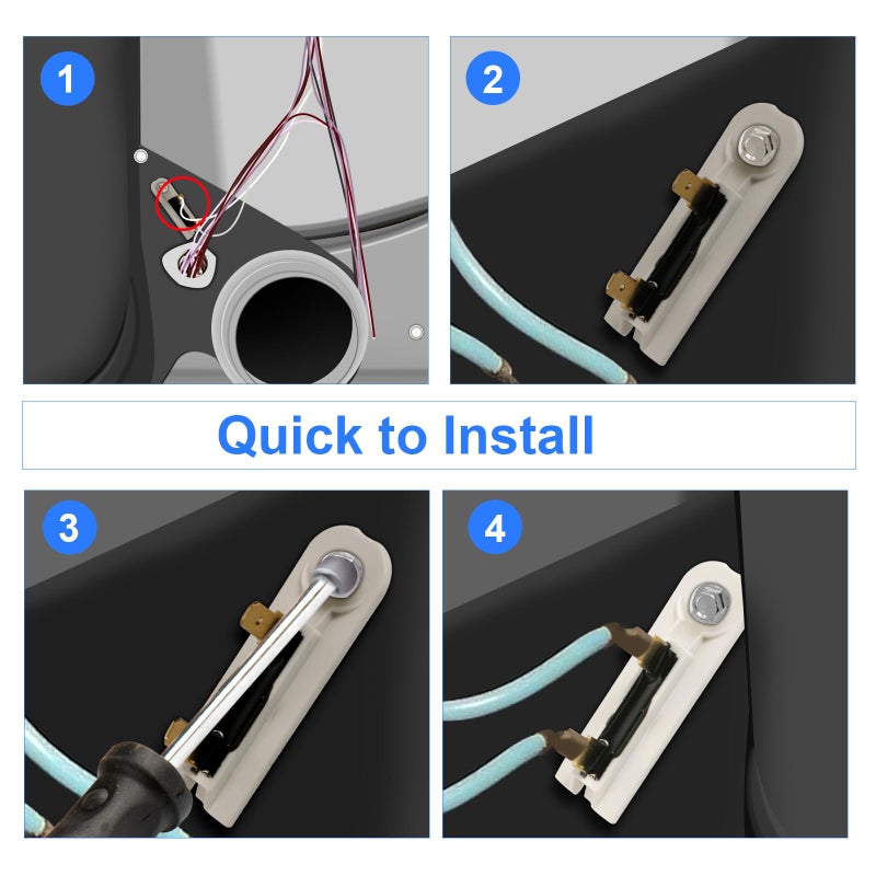 XIHIRCD 3406107 Dryer Door Switch Replacement Part Compatible with to Replace 3406109 3405100 3405101 3406100 3406101, with 3pcs 3392519 Dryer Thermal Fuses for - Image 5
