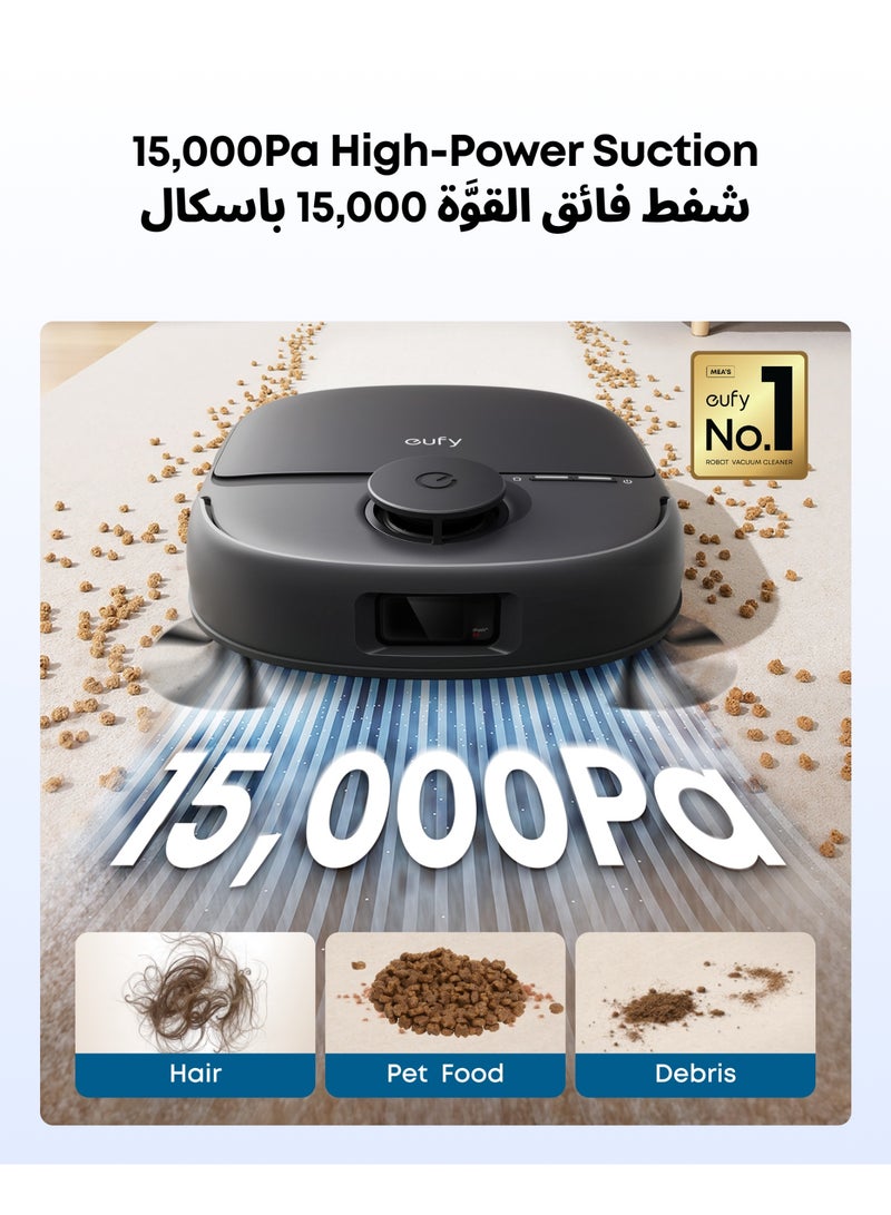 إيوفي يوفي C28 أومني، مكنسة كهربائية روبوتية مع ممسحة، ممسحة أسطوانية ذاتية التنظيف هيدروجيت، شفط قوي 15,000 باسكال، مكنسة روبوتية 5 في 1 للمنزل، تصميم بدون تشابك، تجنب العقبات بالذكاء الاصطناعي - Image 3