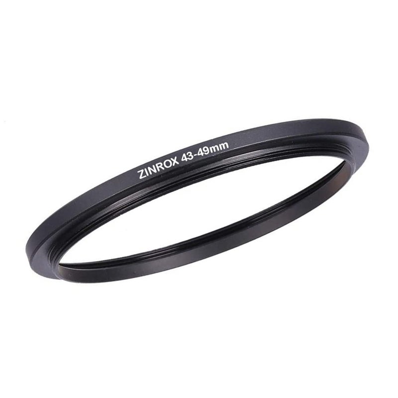 ZINROX ® 43-49mm Step Up Lens Filter Adapter Ring, Set of 1 Piece - Size : 43mm to 49mm Stepping Ring - Image 1