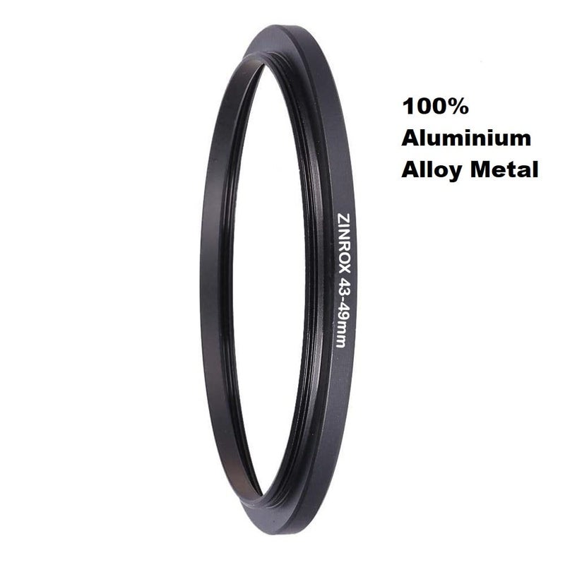 ZINROX ® 43-49mm Step Up Lens Filter Adapter Ring, Set of 1 Piece - Size : 43mm to 49mm Stepping Ring - Image 2