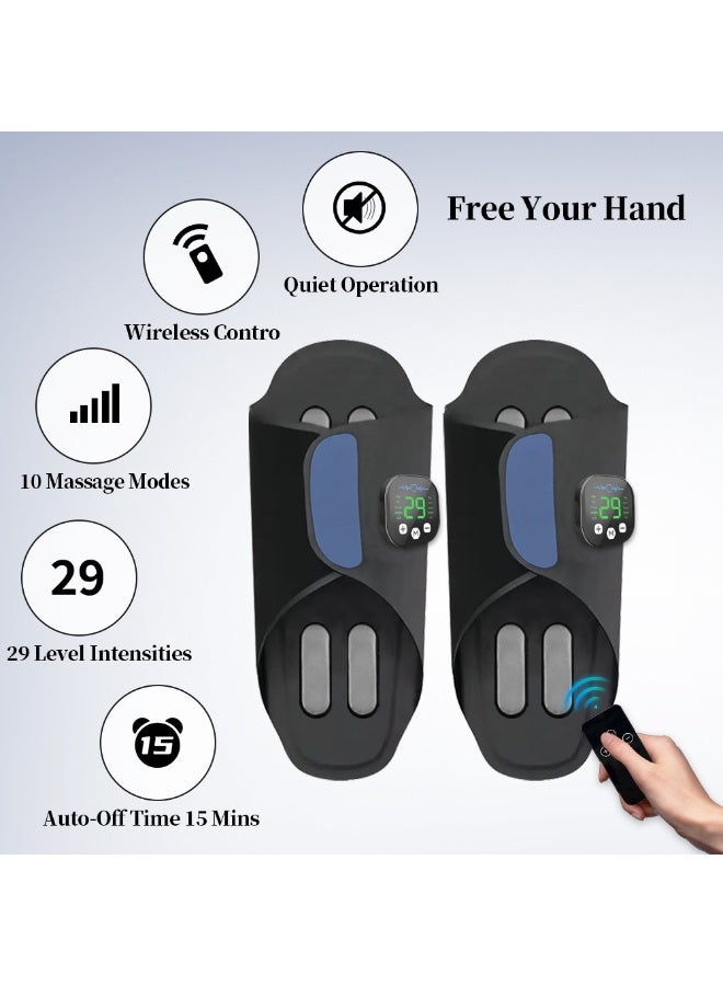 WALALLA EMS Foot Massager, Pulse Type Electric Stimulator Foot Pads with Remote Control, Fully Automatic Foot Meridian Massage Device, Foot Therapy Machine, For Muscle Conditioning, For Home/Office/Travel,Blue - Image 2