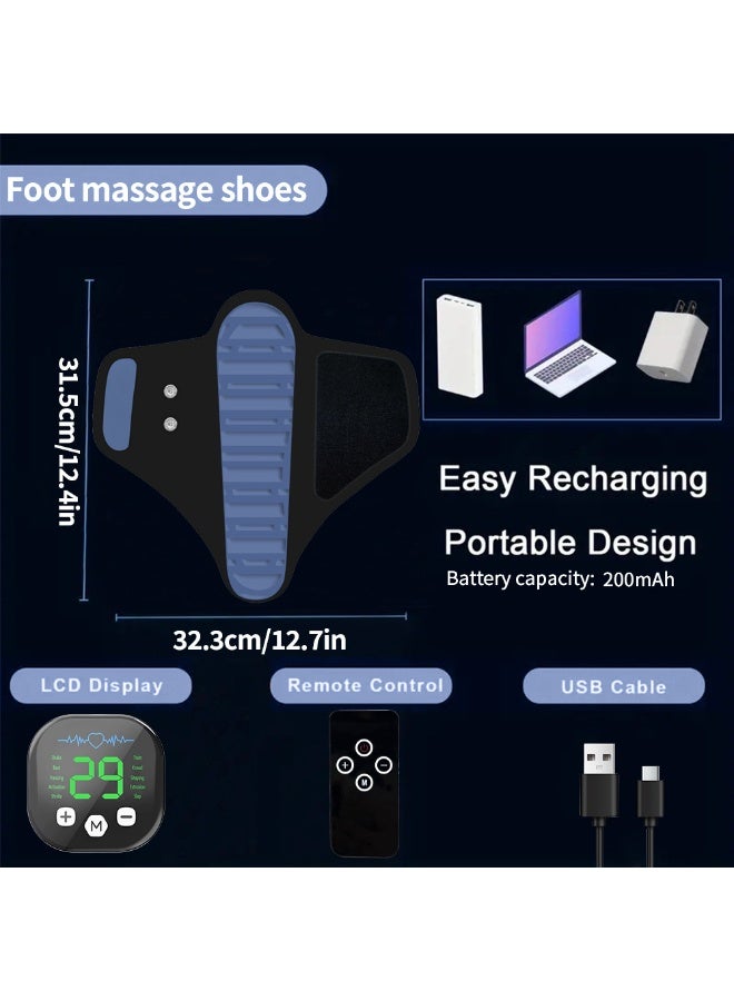 WALALLA EMS Foot Massager, Pulse Type Electric Stimulator Foot Pads with Remote Control, Fully Automatic Foot Meridian Massage Device, Foot Therapy Machine, For Muscle Conditioning, For Home/Office/Travel,Blue - Image 5