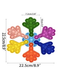 NQOOH Large Interactive Snowflake Pop It Toy 7 Detachable Pieces Sensory Bubble Puzzle for Skill Development in Kids  - Image 2
