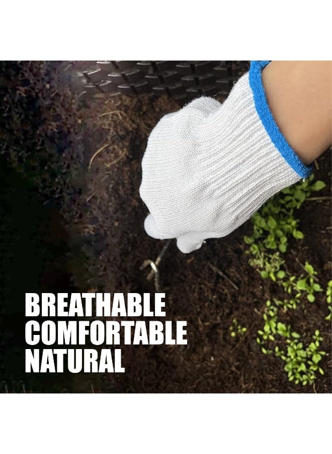 THE WINNER TOOLS Cotton Poly Work Gloves 10 Pairs Set Safety Hand Gloves Reusable Breathable Industrial Gloves for Construction Gardening Warehouse Handling - Image 2