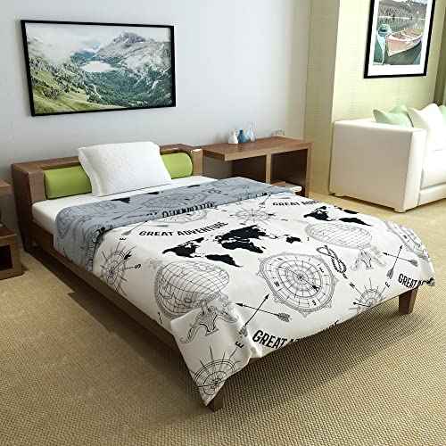 Divine Casa 120 GSM Microfiber Single Bed Comforter | Soft & Lightweight Reversible AC Blanket | All-Season 3-Layered Quilt | 230 x 140 cm, Stonewash Grey - Image 4