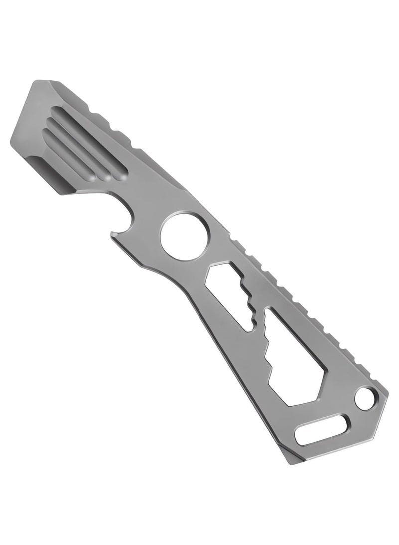 Zikra Mini EDC Pry Bar - Small Keychain Prybar Multitool for everyday carry, 4 in 1 Stainless Steel Edc Gadgets Multi Tools. Keychain Bottle Opener, Gray Multi Tool (Small EDC Pry Bar Silver) - Image 1