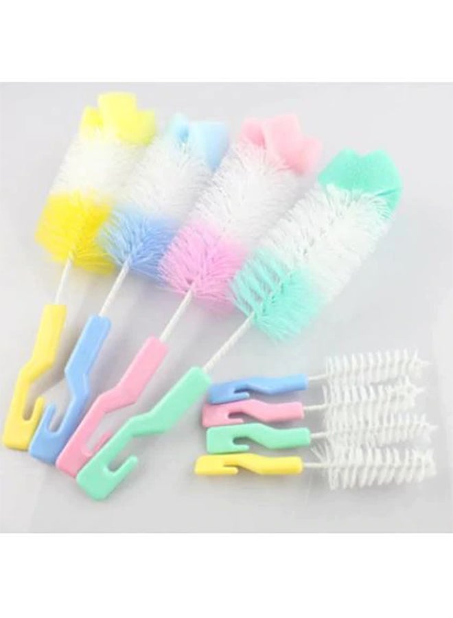 2-Piece Feeding Bottle Cleaning Brush Set With BPA-free and PP Food, Pink/White - Image 2