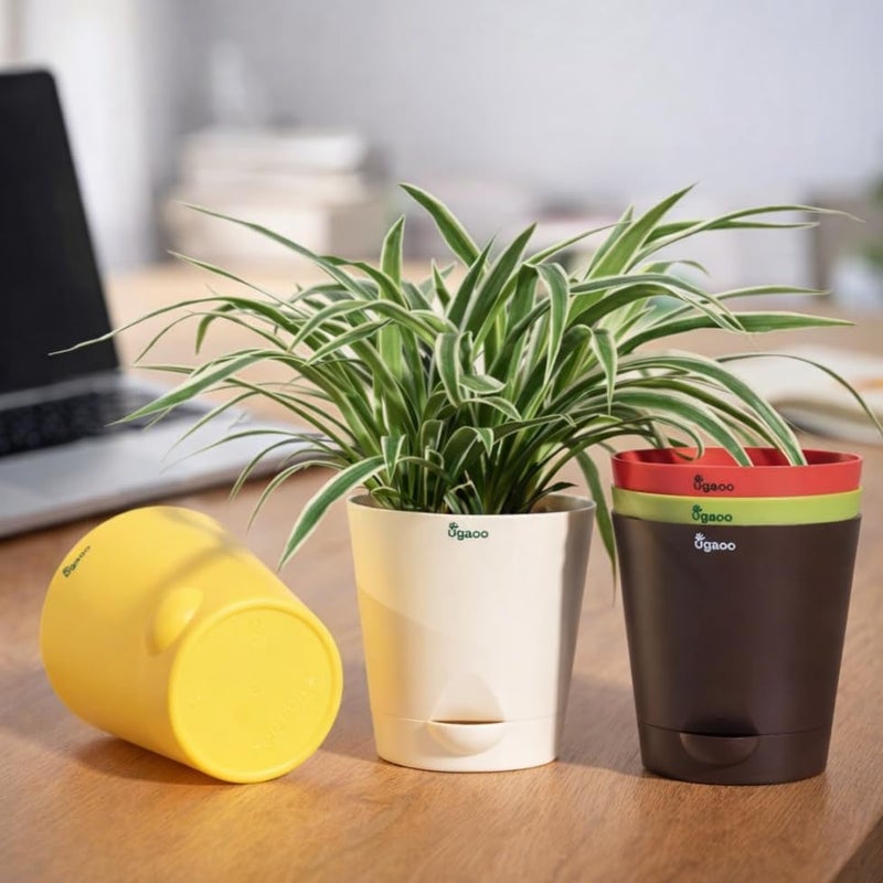 UGAOO Self Watering Pots Planter for Plants - 5 Inch, Round, Set of 5 Multicolour - Image 5