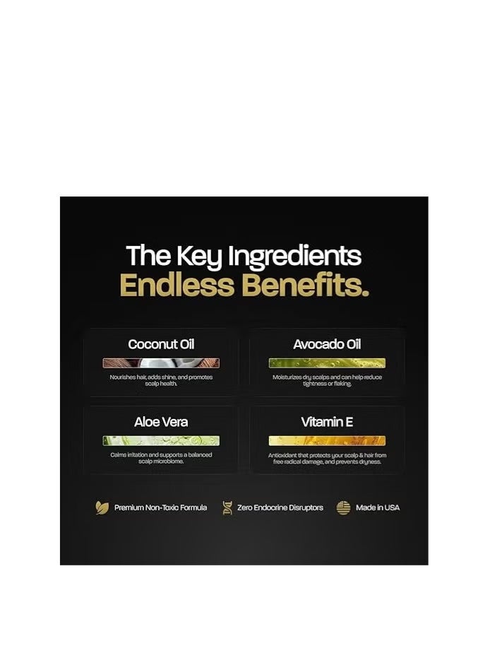 Based Rejuvenating Shampoo with Aloe Vera, Peppermint Oil, & Coconut Oil, Cleansing Shampoo for Men, No Sulfates, Parabens or Phthalates, Quality Men’s Hair Care, 8.34 fl oz Bottle (Pack of 1) - Image 4