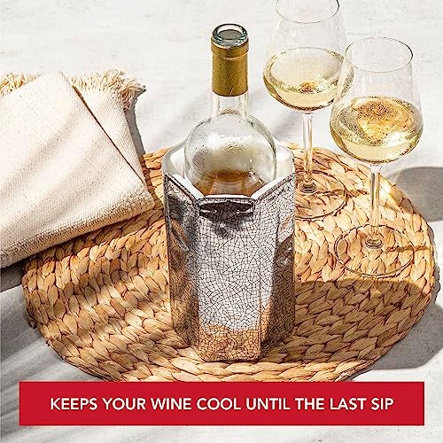 Vacu Vin Wine Cooler Sleeve – Silver – Flexible Wine Bottle Chiller – Reusable Ice Sleeve – Metallic Wine Accessory – Fits 750ml Bottles – Fast, Elegant Cooling for Any Occasion - Image 5