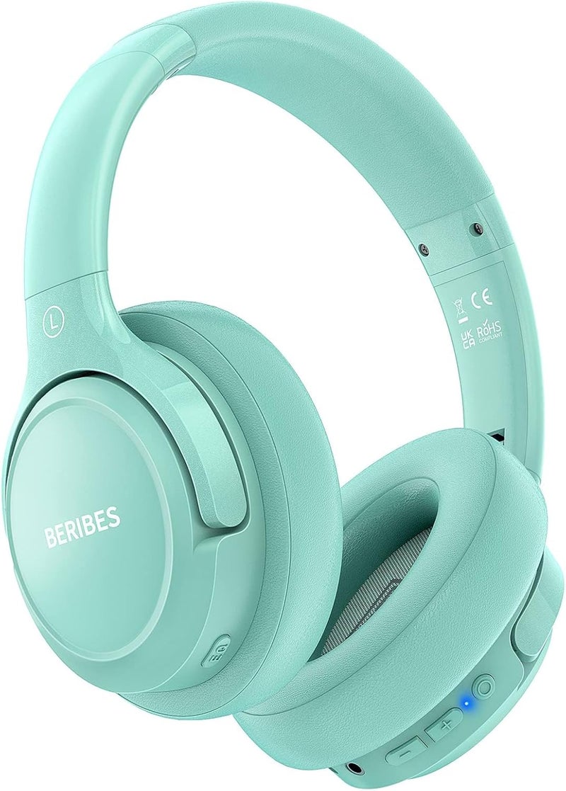 BERIBES Budget friendly premium quality BERIBES Wireless Headphones Over Ear, 65H Playtime and 6 EQ Music Modes Bluetooth Headphones with Microphone, HiFi Stereo Foldable Lightweight Headset, Deep Bass for Home Office Cellphone PC Ect. Natural tone color options - Image 1