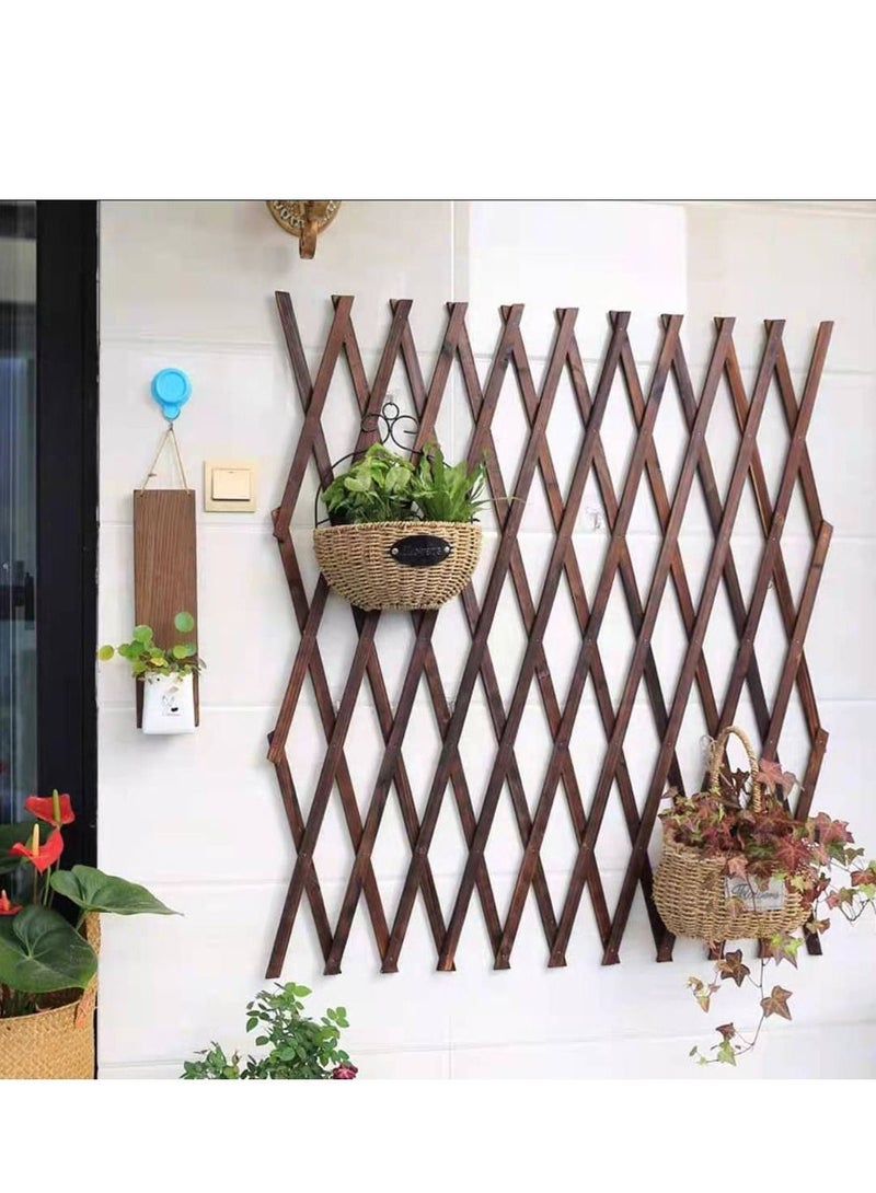 LINGWEI Wooden Lattice Fence Brown 115x105cm - Image 1