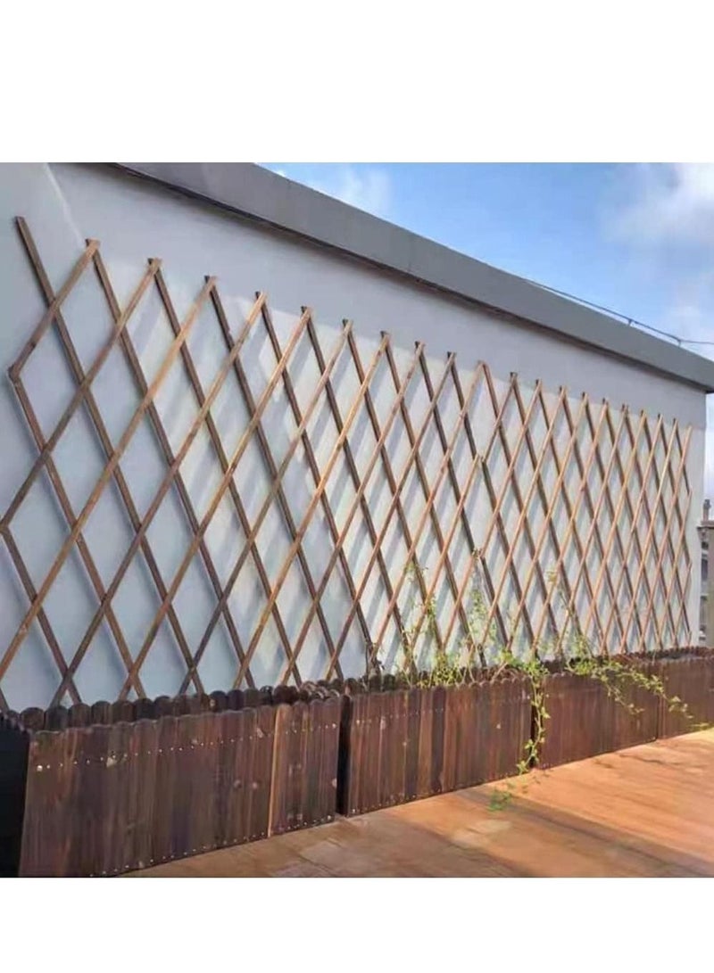 LINGWEI Wooden Lattice Fence Brown 115x105cm - Image 2