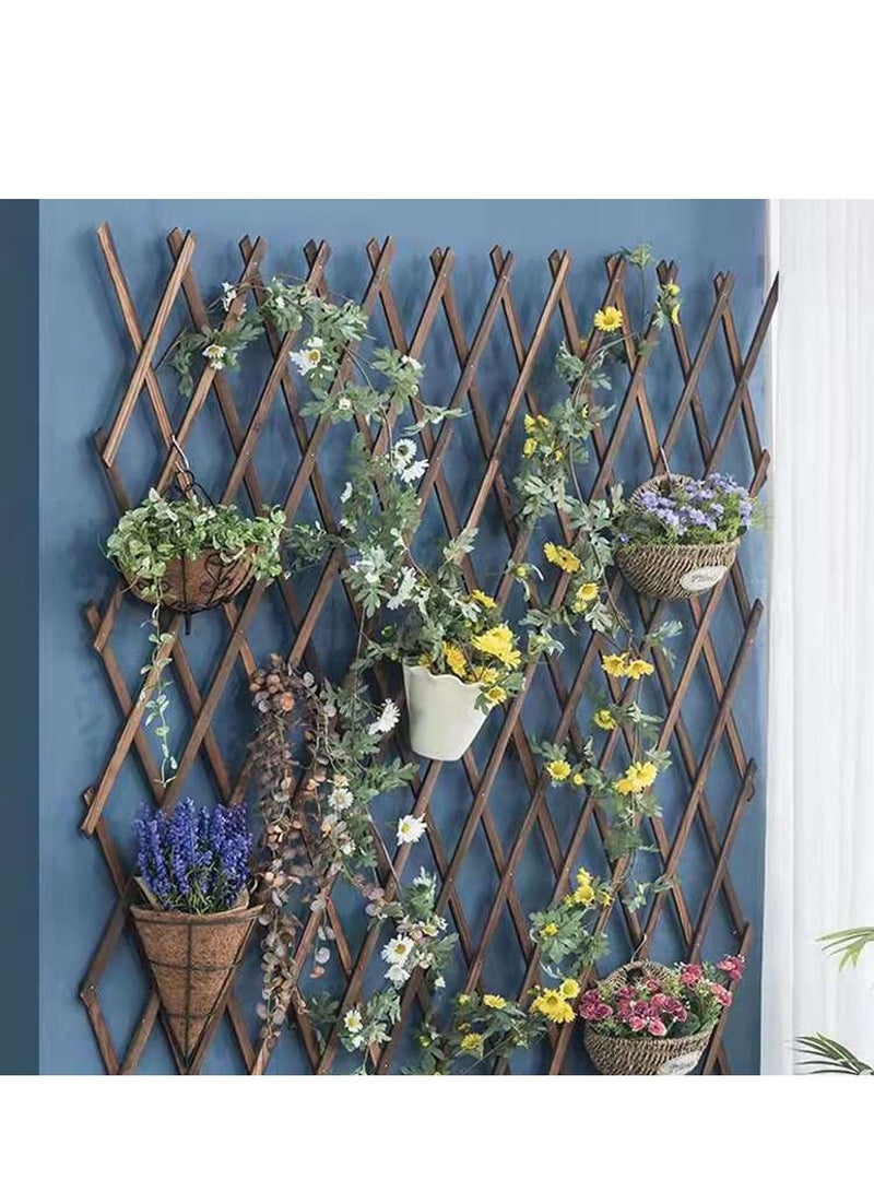 LINGWEI Wooden Lattice Fence Brown 115x105cm - Image 4