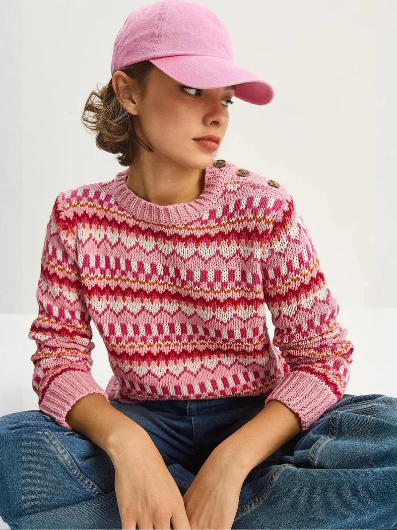 بيانكو لوتشي كنزة صوفية بنقوش عرقية من لوتشي