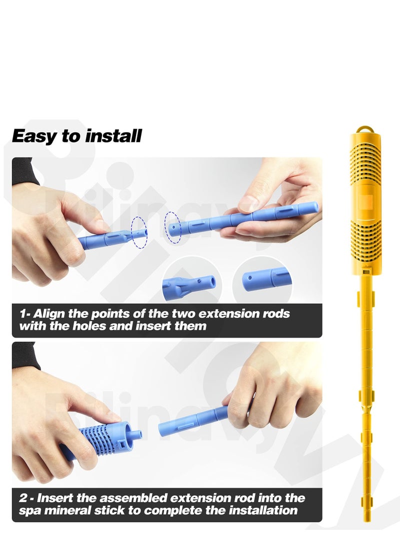 SYOSI Mineral Sticks for Hot Tub Spa in Filter Mineral Stick Cartridge Stick Parts Sanitizer Stick for Hot Tub Spa Swimming Pool Fish Pond Filter Cartridge, Last for 4 MonthsYellow 2PCS - Image 4