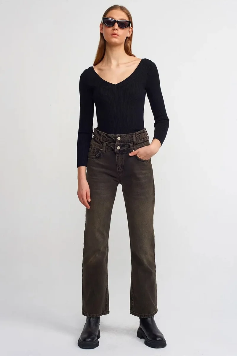 DILVIN High-Waist Straight-Leg Cotton Denim Jeans