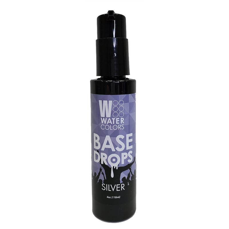 Watercolors Base Drops WaterBased Formula with NanoPigments for Ultimate Versatility in Fashion Color Maintenance Temporary Hair Dye Color Booster CrueltyFree 4 oz SILVER