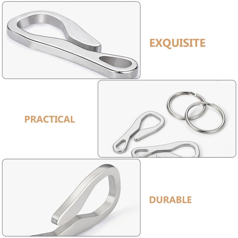 Stainless Steel Quick Release Keychain Buckles Snake Style Clip Key Ring Clamps for Outdoor Camping - Image 4